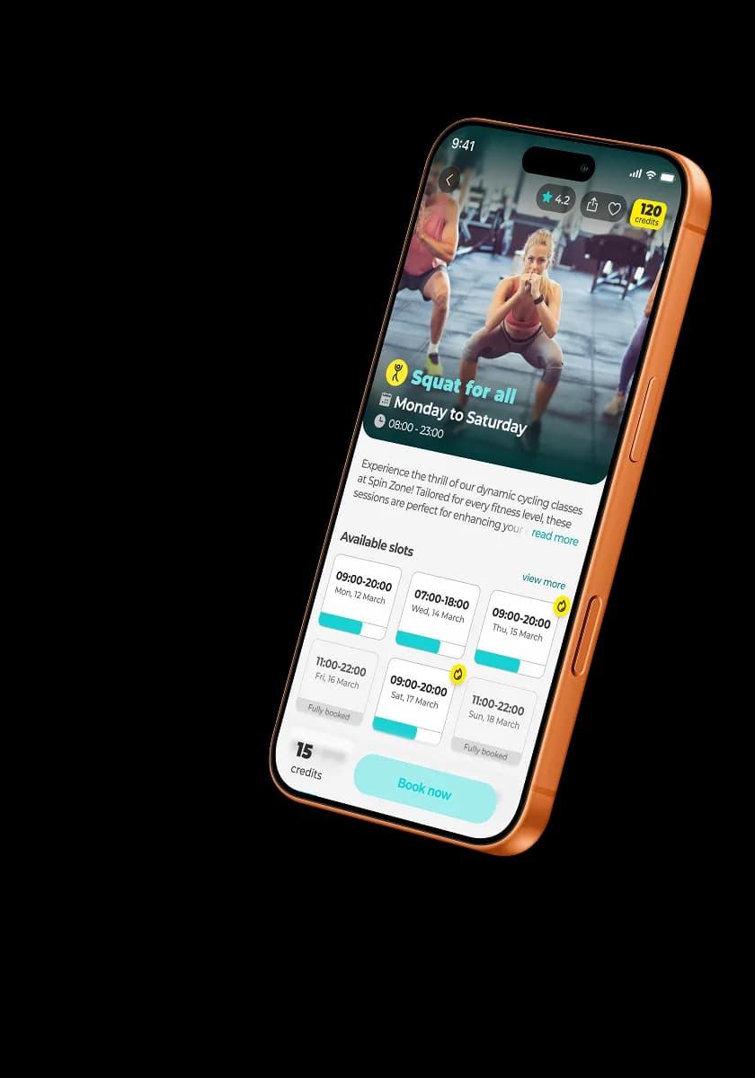 FitKit activity booking and available slots screen