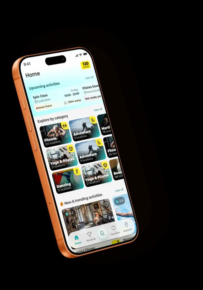 FitKit home screen with activity categories